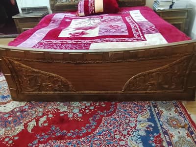 Bed with side table