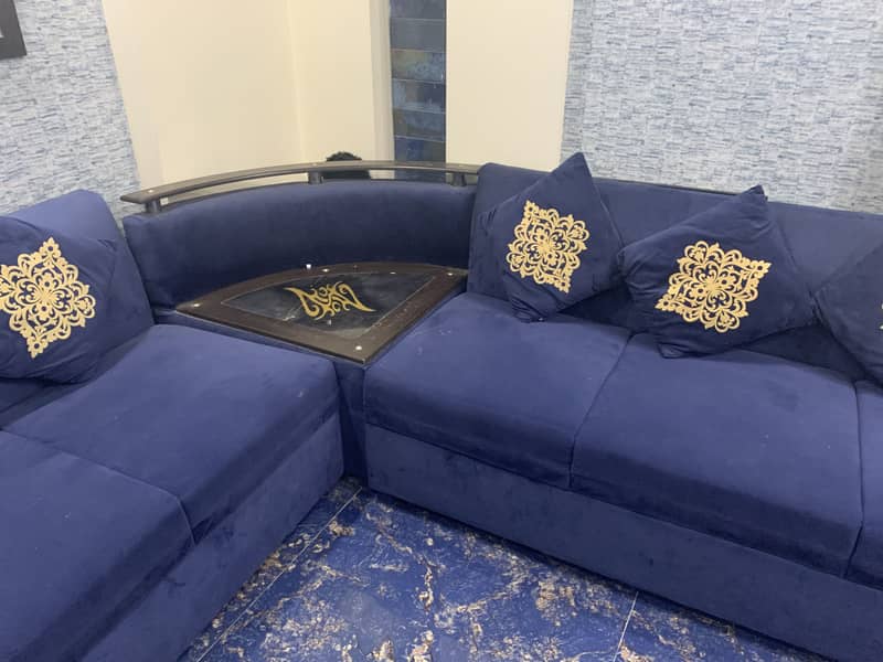 L shape used 7 seater Sofas with center table 1