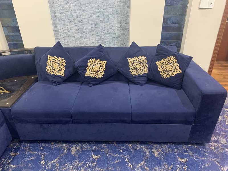 L shape used 7 seater Sofas with center table 2