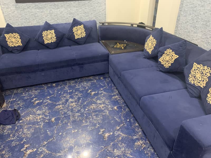 L shape used 7 seater Sofas with center table 3