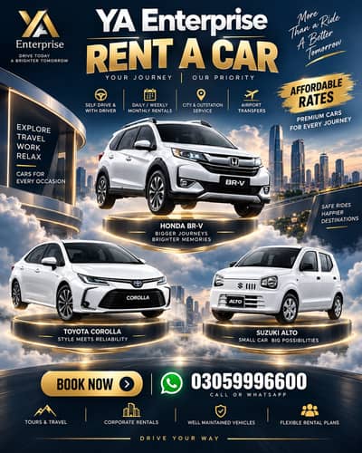 Honda BR-V 7 Seater Car Rental with Driver | Rent a Car | car rental