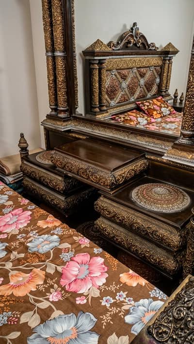 Full size Bed with dresser and side Tables
