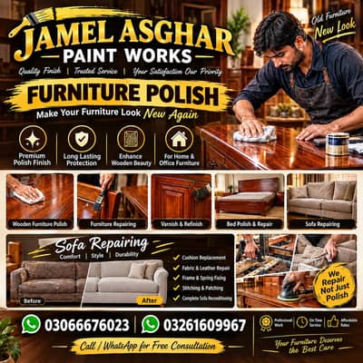Professional Furniture Polishing & Sofa Poshish  service available