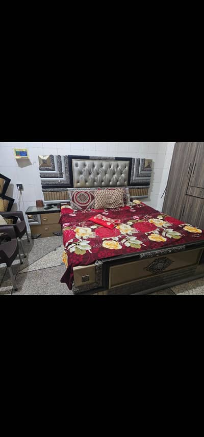 Bed (with Mattress) + Side Tables and Dressing Table