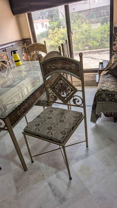 six seater iron table