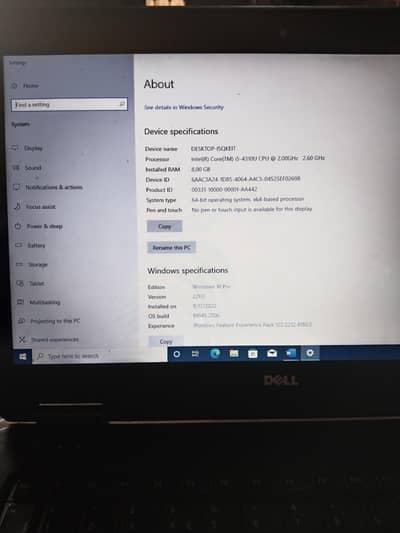 Dell latitude E5440 i5 4th gen 8/500