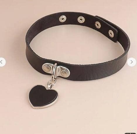 Women Fashion Simple Punk Genuine Style Leather Heart Pendant Adjustable Choker Necklace R5664
