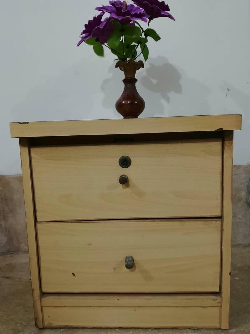 bed with side table 0