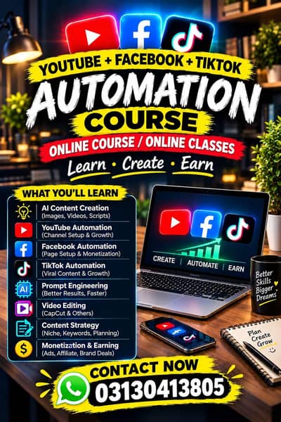 YouTube + Facebook + TikTok Automation Course