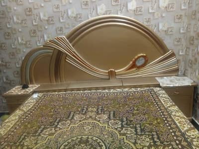 dico paint double bed, dressing table,crowkry showcase