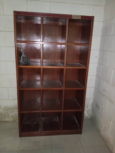 DISPLAY WALL UNIT TEAK WOOD RACK