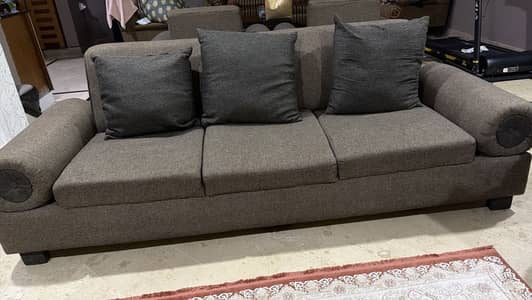10-Seater Sofa Set – Dark Brown Fabric