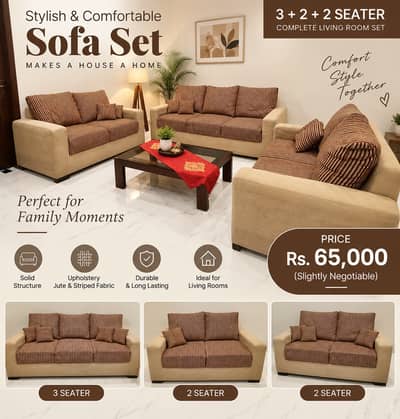 Sofa Set for Sale – 3 + 2 + 2 Seater