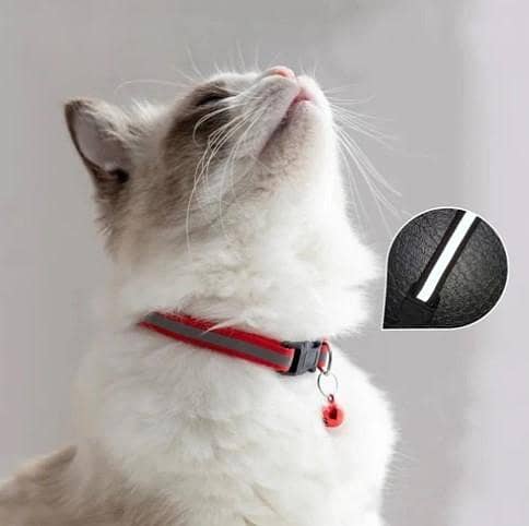 Yellow Reflective Cat Collar with Bell Adjustable Nylon Safety Breakaway Collar for Cats & Kittens R5666