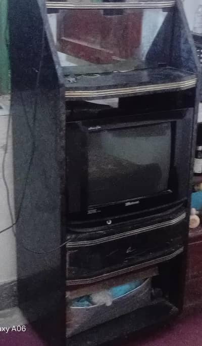 Black TV Trolley / Cabinet in Reasonable Condition