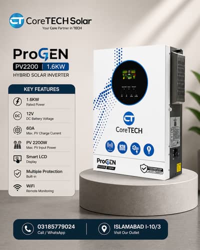 Coretech , progen , 1.6kw hybrid , inverters , solar inverters, solar
