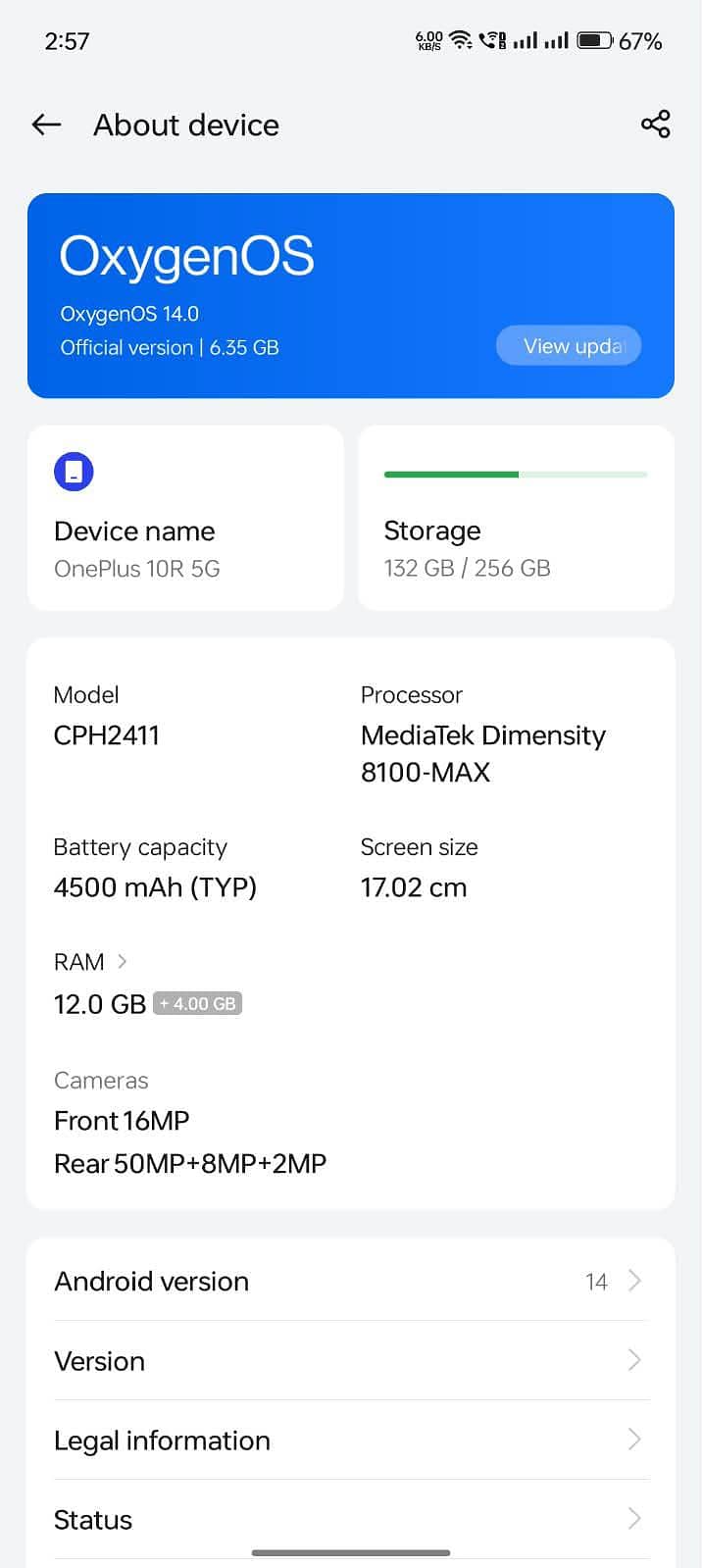 One Plus 10R 4