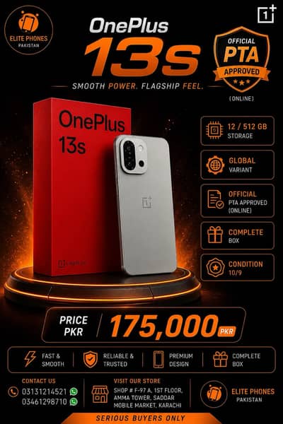 OnePlus 13s 12/512GB global variant | PTA approved | complete box