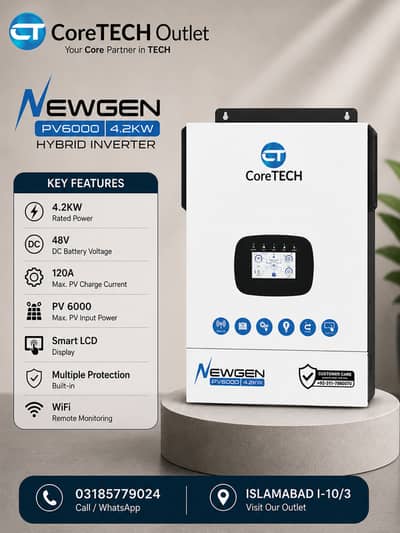 coretech , newgen , 4.2kw ,hybrid inverter , PV 6000 , solar inverters