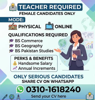 Female Teacher Required