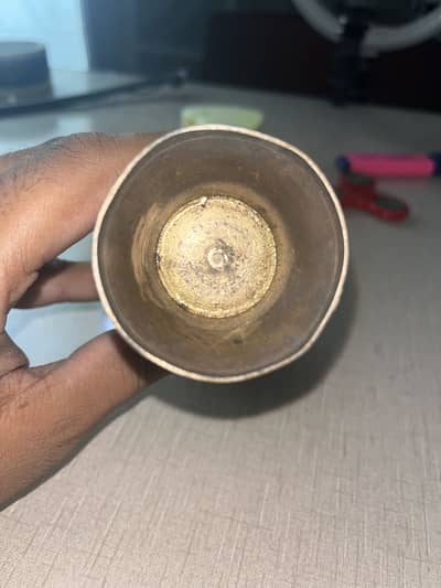 Handmade antique used indian brass vase