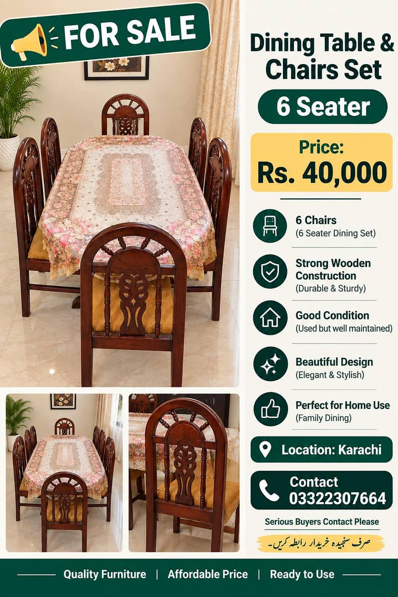 Dinning table+ 6seater 1
