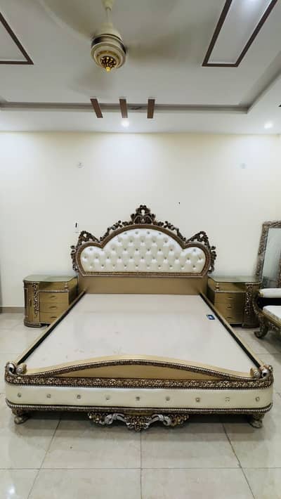 Elegant Bed Set with Dressing, Wardrobe & Sofa Set – Complete Bedroom