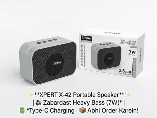 XPERT X-42 Portable Wireless Speaker – Loud Sound & Heavy Bass!