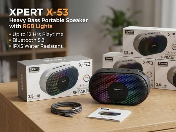 XPERT X-53 Portable Wireless Speaker – RGB Lights & Heavy Bass