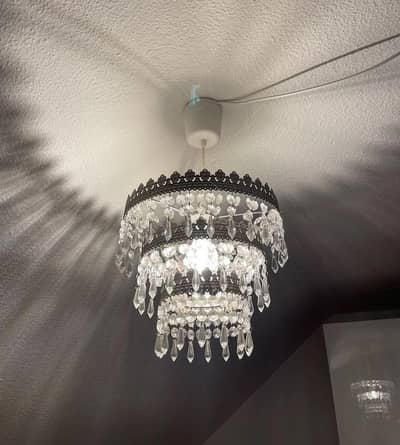 Vintage IKEA Rimfrost 3-tier chandelier light shade.