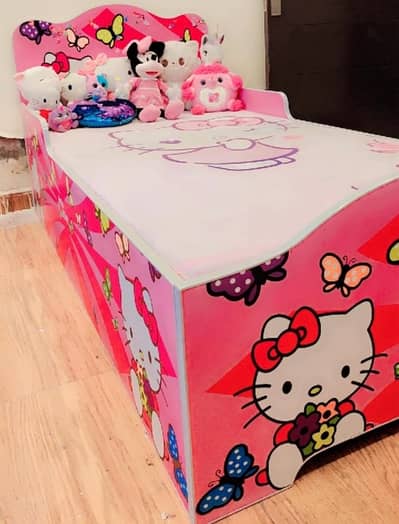 kids Bed - Hello Kitty and Spider Man with Mattress