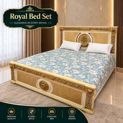 Luxury King Size Bed Set | Complete Bedroom Furniture | Premium Design