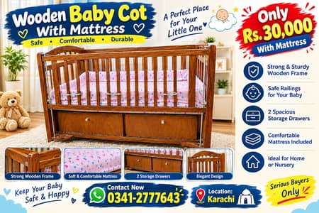 Baby Cot Baby Wooden Cot Kids Crib Kids Cot Baby Cot