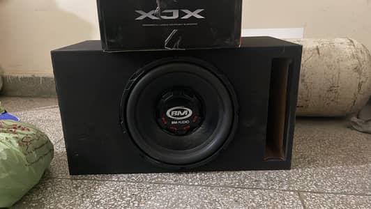 Bm classic subwoofer double pin with box and wires brand new 10/10