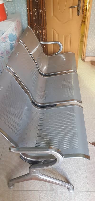 Waiting Chair Stainless Steel-3-Seated