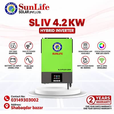 SUNLIFE 4.2kw 2year warranty