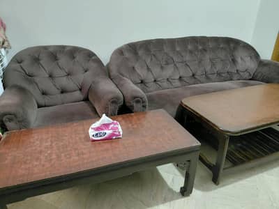 6 seater sofa set / brown fabric / premium quality