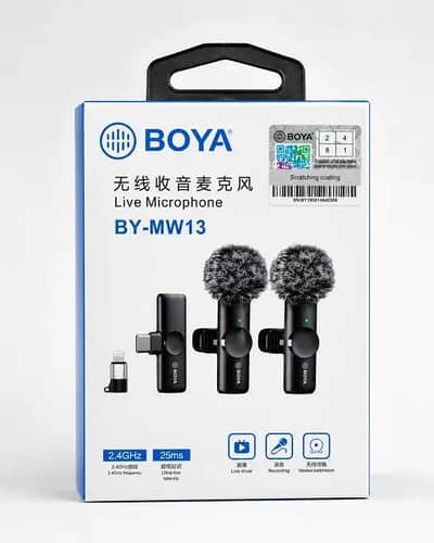 Boya MW13 Wireless Microphone Available For Android & Ios.