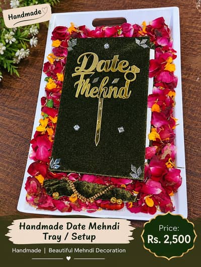 Handmade date mehndi Tray