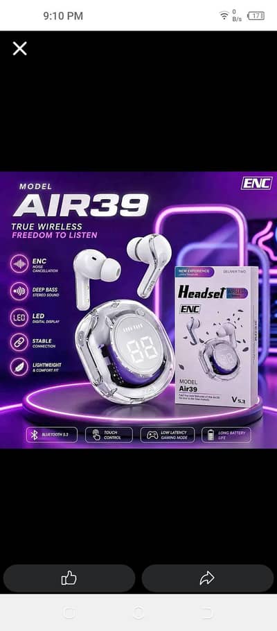 Air39 Wireless Earbuds - Crystal Clear Sound