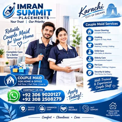 House Maids , Babysitter , Patient Care , Nurse , Driver, Maids, Cook