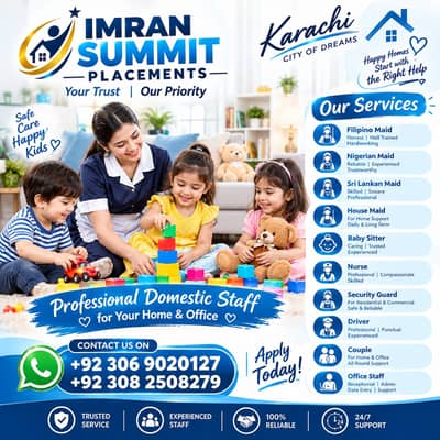 Baby Sitters | Nurses | Drivers | Couple Staff | Nannies Maids Service