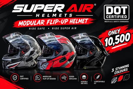SuperAir Flip-up 3 in 1 DOT Certified Helmets