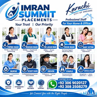 Maids / House Maids / cook / House chef / Baby Sitter maid available