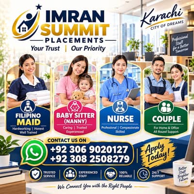 Maids / House Maids / cook / House chef / Baby Sitter maid available