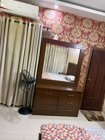 Bed with side tables , dressing and wardrobe