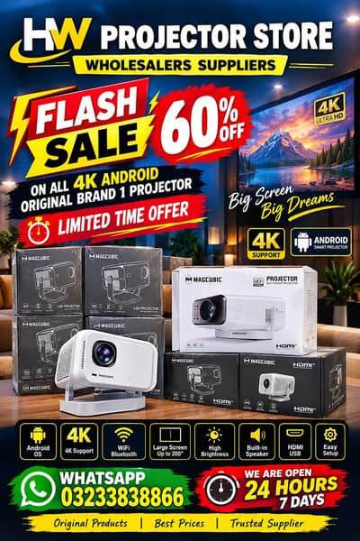 Multimedia 4k Full HD Android Led smart  projector lase projector