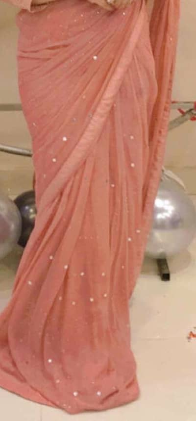 Pure Mukesh Saree with Stitched Blouse & Petticoat - Complete Set