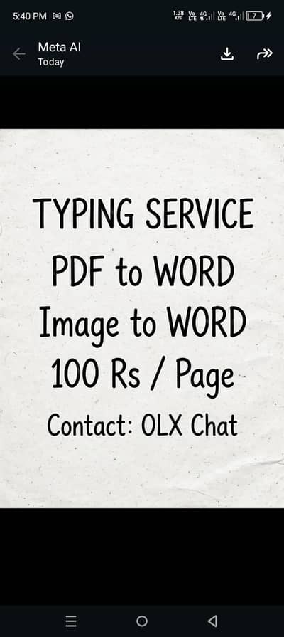PDF to world and images to world typing service -karachi