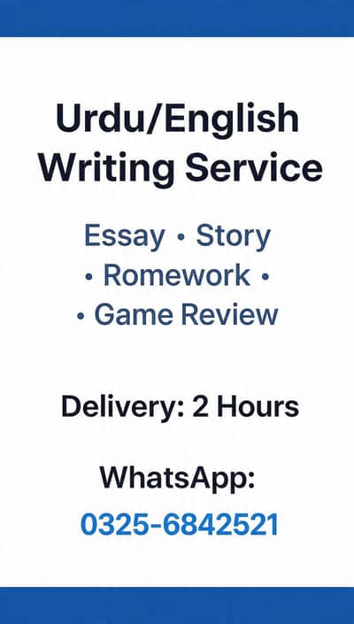Urdu/English writing & Game review service